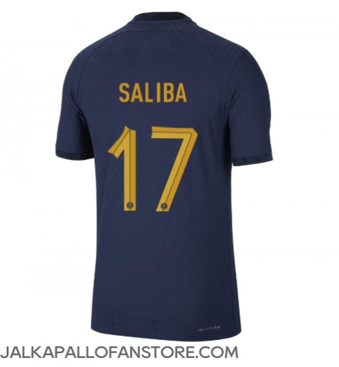 Ranska William Saliba #17 Kotipaita MM-kisat 2022 Lyhythihainen